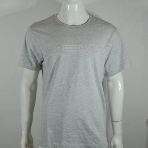 Hurley Men's T shirt XL Boxed Logo Jersey Graphic Tee Light Heather Grey NWT